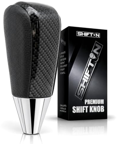 SHIFTIN Leather and Carbon Fiber Gear Shift Knob for Toyota Land Cruiser 4Runner Sequoia Tundra and Lexus (Black Leather/Carbon Fiber Pattern)