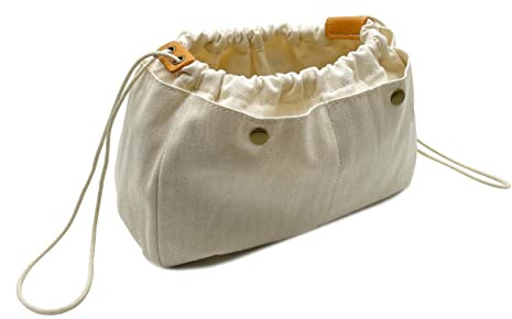 SundayZaZa Canvas-Handtaschen-Organizer, robuste Handtaschen-Organizer-Tasche im Beutel, 6 Taschen, 3 Größen - S