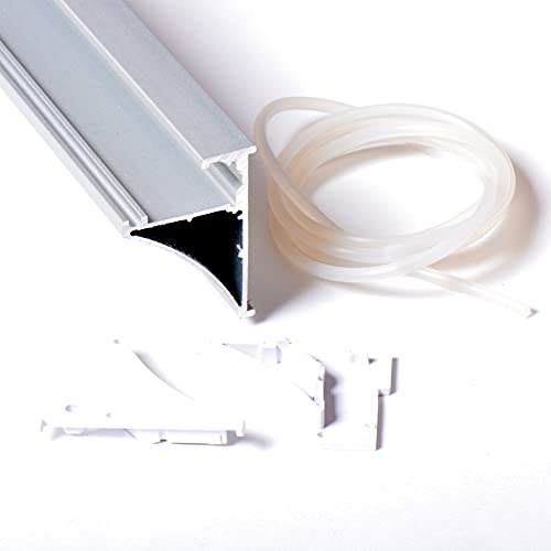 AFTERTECH 2m 2metri 4532 PROFILO ALLUMINIO PER STRISCE STRIP LED PER MENSOLE IN VETRO RIPIANO 8MM