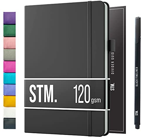 Scribbles That Matter Notizbuch B6 Dotted + Free Pen! - Your 215 Seiten Bullet Dotted Journal Auslaufsicheres, 120gsm dickes Papier für die Arbeit Hardcover notizbuch dotted (4,9 x 6,9 in), Holzkohle