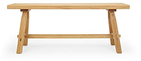 Anton Doll Holzmanufaktur ®, Sitzbank Hans, Naturprodukt 100%, handgefertigte Sitzbank aus massiver Eiche - geölt, Hochwertige Bank