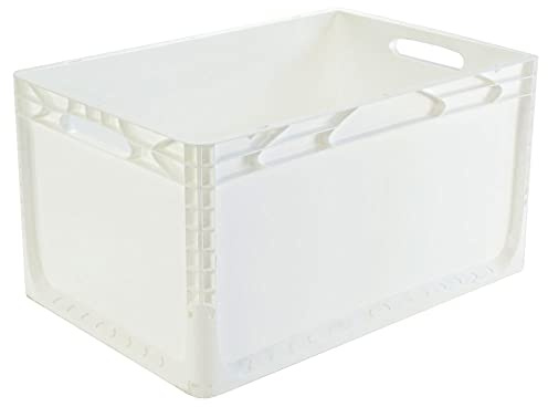 Karton EU Eurobox 60x40x32 cm weiß geschlossen lebensmittelecht Eurobehälter Transportbox Lagerbox Behälter Lagerkiste Stapelbox