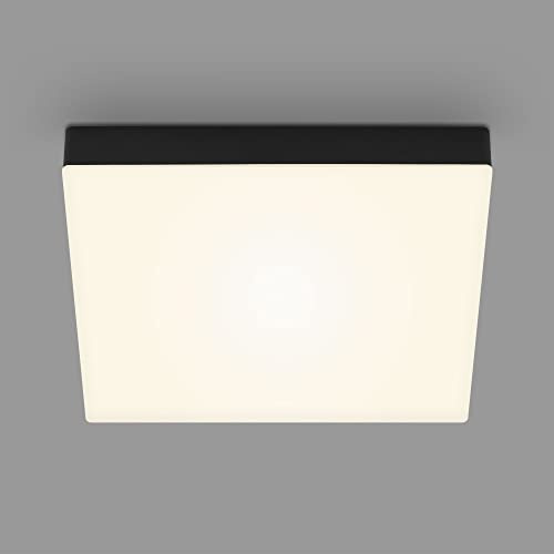 Briloner Leuchten - LED Deckenlampe rahmenlos, Deckenleuchte, LED Aufbauleuchte, warmweiße Farbtemperatur, 287x287x36 mm, Schwarz