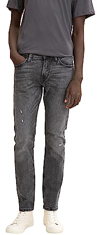 TOM TAILOR Denim Herr jeans 202212 Piers Slim, 10223 - Destroyed Mid Stone Grey Denim, 33W / 34L