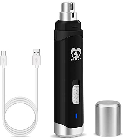 Casfuy Krallenschleifer für Hunde - Professioneller 2-Gang-Elektrisch-Wiederaufladbarer Krallenschneider für Haustiere, schmerzlose Pfotenpflege und -glättung für kleine, mittelgroße Hunde und Katzen