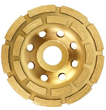 QWORK diamond cup, grinding disc, grinding wheel, 115 mm x 22.2 mm for concrete, plaster, granite, resin, tile adhesives, natural stone, etc