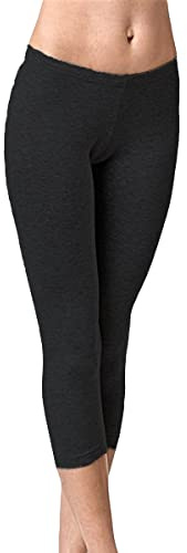 JADEA Leggings Modello Capri Pinocchietto Donna Elasticizzato 4266 (LXL, Nero)