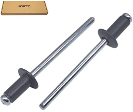 SKIR'CO (500 Stück) Lackierte Blindnieten 3,2 x 8 mm, Flachrundkopf, DIN 7337, Aluminiumniete, Popnieten (500, Anthrazitgrau RAL 7016)