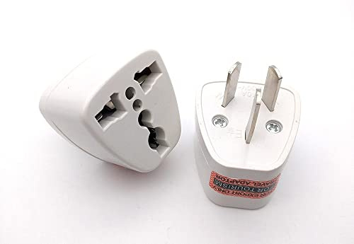 2 Unidades. Adaptador de Enchufe Tipo I para Australia, Argentina, Nueva Zelanda y Parte de China. Sello de Calidad CEE.
