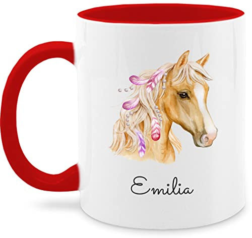 Tasse Tassen 325ml - Pferd Pferde - Pferdekopf - 325 ml - Rot - geschenke für mädchen reitersachen pferden horse glühweintassen personalisierte pferdetasse pferdemotiv horses teetasse name