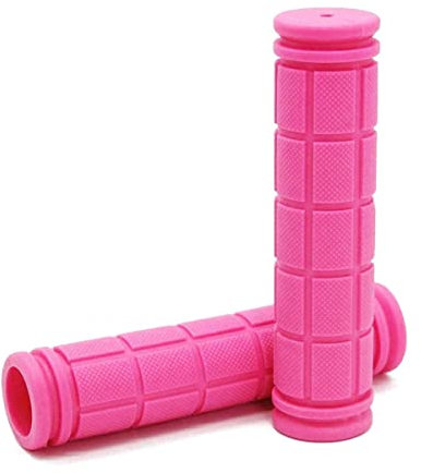 1 par de empuñaduras de bicicleta ergonómicas para niños, color rosa, agarre para manillar de bicicleta de montaña, agarre antideslizante de goma suave para bicicleta de montaña