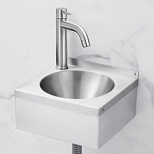 Lavello da Cucina Lavello a Parete Piccolo Lavamani in Acciaio Inossidabile 304 Installazione Facile Lavello per Camper, Lavello Multiuso, per Locali Tecnici Cucine Bar (A-30x27x13.5cm)