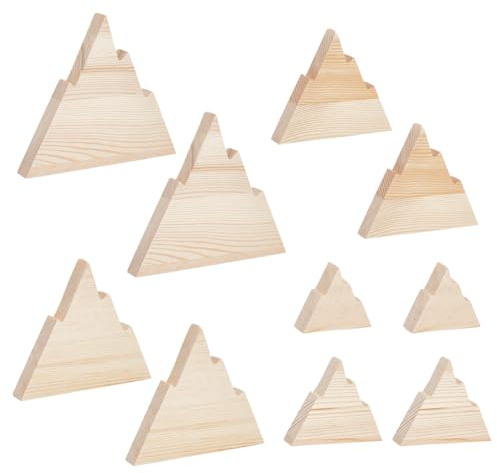 OLYCRAFT 10er Set 5 Größen unfertige hölzerne Berg-Tabletts 18mm dick für Haus, Küche, Regal, Kaffee Bar Dekor