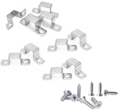 35 x 35 mm 304 Edelstahl-Vierkantrohr-Schnallenhalterung, U-förmige Rohrschellen für Sanitärsysteme, Leitungen, Klempner, Wasserleitung/Tür, geschlossene Stangenhalterung,10 Stück