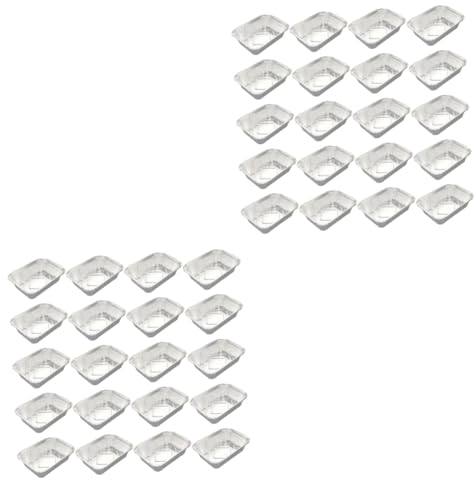 Cabilock 40 Pièces Plateau De Service Moules à Gâteaux En Papier D'aluminium Plateau Chauffant Casseroles En Aluminium à Emporter Moule à Gâteau Rond Moule à Gâteau En Aluminium Réchaud Bol