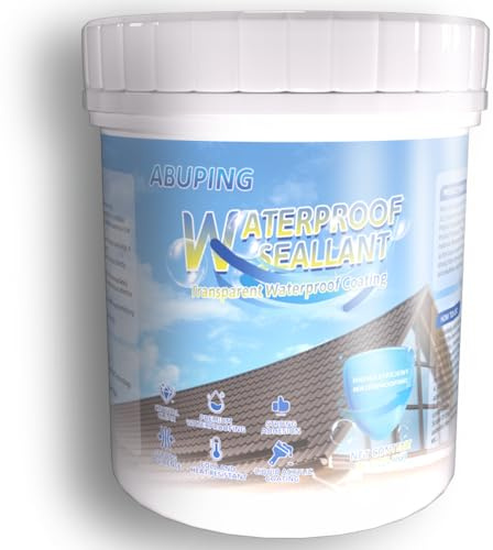 ABUPING, Waterproof Sealant, Transparent Waterproof Coating, Transparent Repairing Leak Adhesive, Suitable for Roof, Wall, Bathroom, Shower, Indoor and Outdoor, 35oz