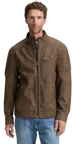 TOM TAILOR Konstläderjacka för män, 30513 – Buffalo Brown Falskt läder, XXL