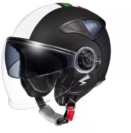Vintage Casque Moto Jet Casque Mobylette Bols Casques Jet Casque Moto Homme Femme -ECE Homologué ​Adulte Retro Casque Bols avec Visière pour Scooter D,2XL
