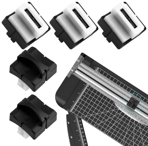 5 Piezas Cuchillas de Repuesto para Cortadora de Papel A4 con Seguridad Automática, Cuchillas de Repuesto para Máquinas de Corte de Papel, para Fotos, Tarjetas y Papel, Negro