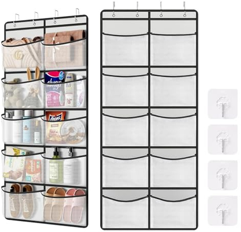 Kellegour Hängeregal Tür,Hängeaufbewahrung Schrank,Hängeorganizer Tür,Hängeaufbewahrung Organizer,Aufbewahrungsnetz Hängeregal,mit 10 Netztasche,für Spielzeug,Kleidung