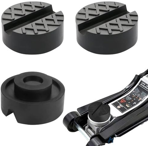 3 Stück Wagenheber Gummiauflage, Universal Gummiauflage Wagenheber, mit Rillen und Waffeloberfläche Kann für Wagenheber und Hebebühnen Rangierwagenheber (Schwarz)