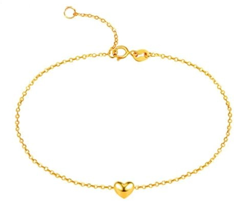 Tolldek 18 Karat Gelbgold 750 Armband, Herz Armreif Personalisiert Damen, Armband Damen Personalisiert 18K Gold Gliederarmband Vintage Echtes, 18CM