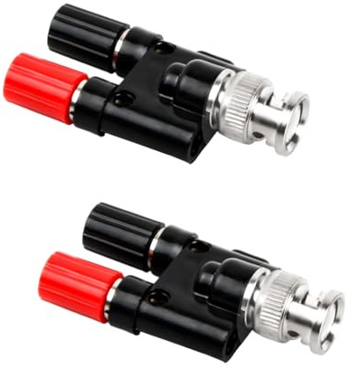 Kaslaider 2 Pièces BNC Fiche Mâle à Double 4 mm Prise Adaptateur | BNC Male Plug to 2x4mm Double Banana Jack Socket Binding Post, RF Coaxial Splitter Connecteur pour Oscilloscope