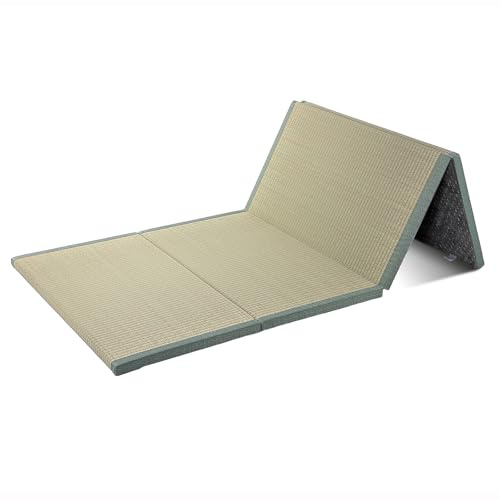 Batel Huh Japanische Tatami Matte, Faltbare Futon Matratze, 100x200x3.5cm | Faltbare Kokosfaser Matratze, klappbare Bodenmatratze Rutschfeste Schlafmatte für Meditation Yoga Zen
