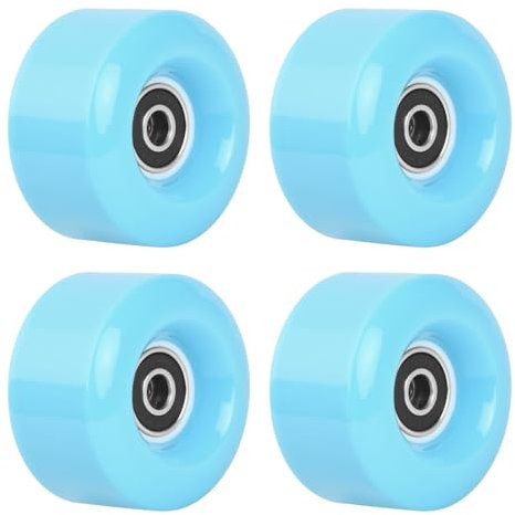 4 Stück Quad-Skate-Ersatz, Inline Skate Teile Räder, Skateboard Rollen 58 * 32mm, Quad Rollschuhe Ersatz Rollen, PU Räder mit Lagern, Longboard Rollen für Außen Innen Doppel Skating Skateboard (Blau)