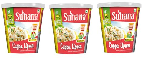 Suhana Spices Mix Powder - Curry Masala Recipe Mixes Casserole Seasoning Herbs - Simplifies & Speeds Up Cooking Process (Pack of 3, Suhana Cuppa Upma Mix 80g)