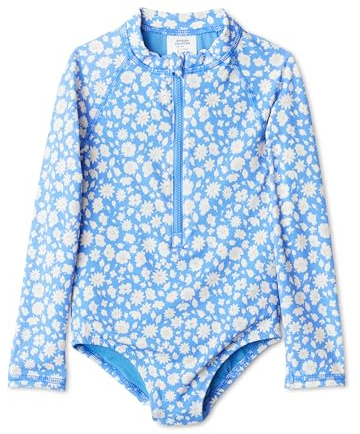 Amazon Essentials Girls' Long-Sleeve Rash Vest One-Piece Swimming Costume