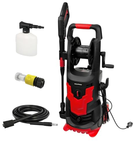 Hidrolimpiadora Alta Presión 180 Bares 2.400 Watt. Con Accesorios 390 Litros/Hora. Limpiadora de Agua Con Deposito Detergente