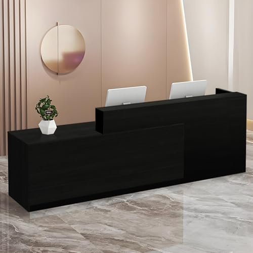 CCUKTFN Comptoir de Réception, avec tiroir et étagères Ouvertes, comptoirs d'accueil de 100 à 220 cm, Moderne pour Bureau, adapté aux Salons, Bureaux, Halls d'entrée et magasins de détail