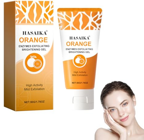 HASAIKA® Gel Esfoliante Arancione, Scrub Viso Purificante, Esfolia efficacemente, Pulizia profonda e idratazione (50g)