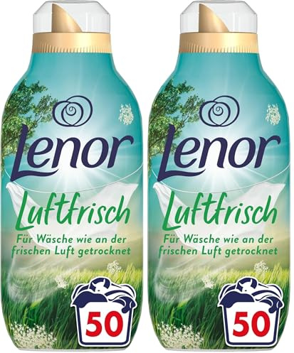 Lenor Luftfrisch Weichspüler Landwiese 50 Waschladungen 700ml – Für Wäsche Wie An Der Frischen Luft Getrocknet (Packung mit 2)