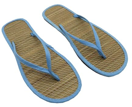 ZTFYKLIN Calzado Para Ducha Novedad De Verano, Chanclas Hierba Ratán Mujer, Japonés Con Uso Exterior, Sandalia Arrastre, Fondo, Arrastre Zapatos Trabajar Mujer (Blue, 41) Plataforma Piscina