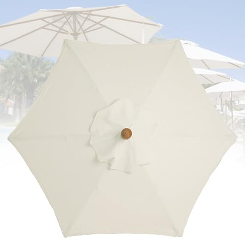 LengSuaa Replacement Parasol Canopy Waterproof, UV-Resistant, Beige, 2.7M