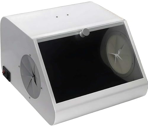 Bench Top Sandblaster Cabinet with LED Light & Double Fan – Dust-Free Design with Large View Window for Dental Lab, Home Workshop and DIY