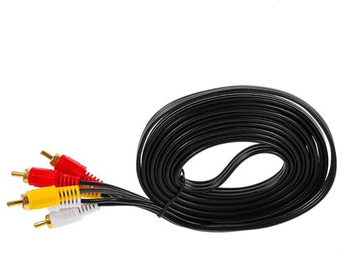 QUMIIRITY Cavo Av 3 Metri 3 Coppie Connettori Maschio-maschio, Cavo Composito Audio/video per Tv Dvd Vcd, Trasmissione Stabile e Compatibile Lettori Multimediali