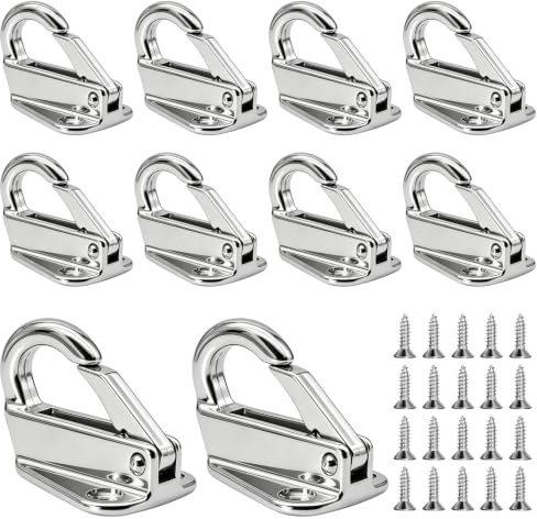 10PCS Planenhaken für Anhänger, Planenhaken Anhänger mit 20 Schrauben, Netzhaken Planenhake Netzhaken Edelstahl, Metall Netzhaken Bootshaken für Ladungssicherungsnetz Planen Pkw Anhänger Planenbügel