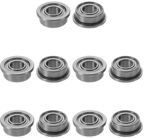 DINHEAROM 10 cuscinetti a sfera flangiati - Cuscinetti a sfera flangiati in acciaio inossidabile - Per stampanti, carriole, fax, utensili elettrici, uso industriale