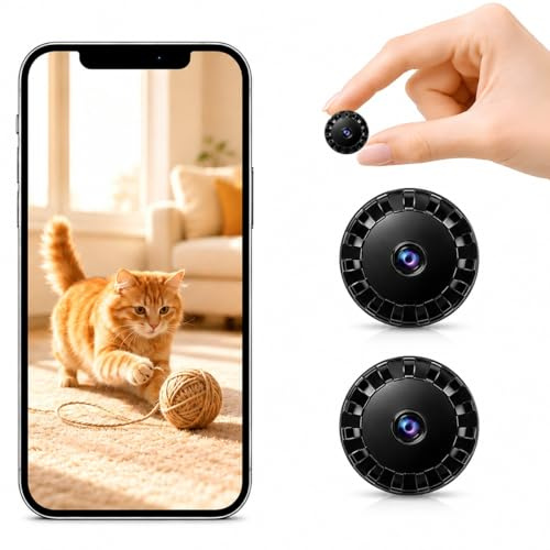 XUEVORIY 2026 Small Spy Camera Wifi for Home Use, Spy Camera Wifi hidden Camera, HD 1080P Outdoor/Indoor Night Vision Cam with Motion Detection for Baby, elder Pets L/X1