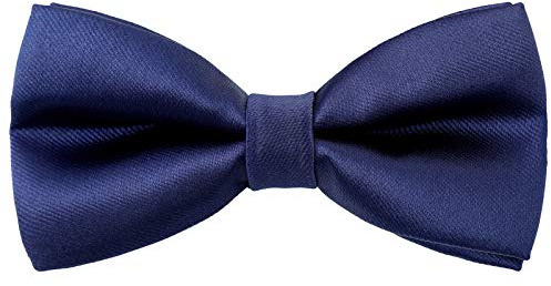 Kajeer Papillon in seta per bambini e ragazzi - Papillon regolabili per pre-cravatta per foto di matrimonio di compleanno di bambini piccoli (Blu navy)