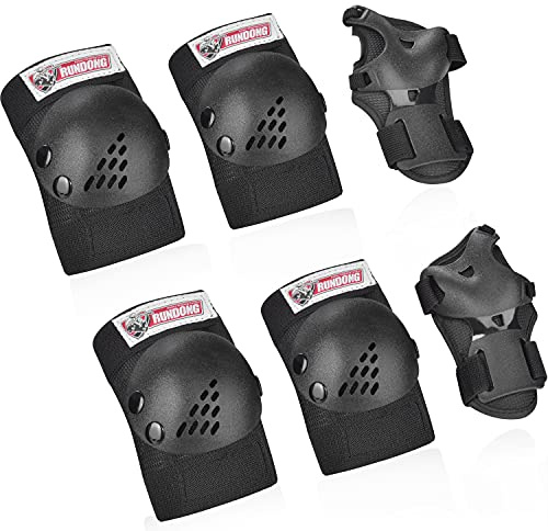 Youth/Kids Knee Pads Elbow Pad Wrist Guards Protective Gear Set for 3-15 Years Child Roller Skates Skateboard Inline Rollerblading Cycling BMX Bike Skating Scooter Riding and Other Outdoor Sports