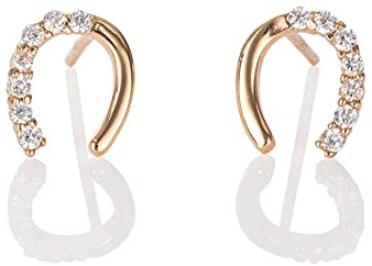 Namana Petites Boucles d'Oreilles en Fer a Cheval pour Femme, Boucles d'Oreilles en Argent Sterling 925, pour Femme et Fille, serties de Pierres en Oxyde Zirconium