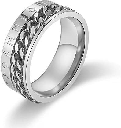Anxiety Ring Tochter, Freundschaftsringe Silber Anti Stress Wikingerschriftkette 52 (16.6) Schmuck Spinner Geschenk
