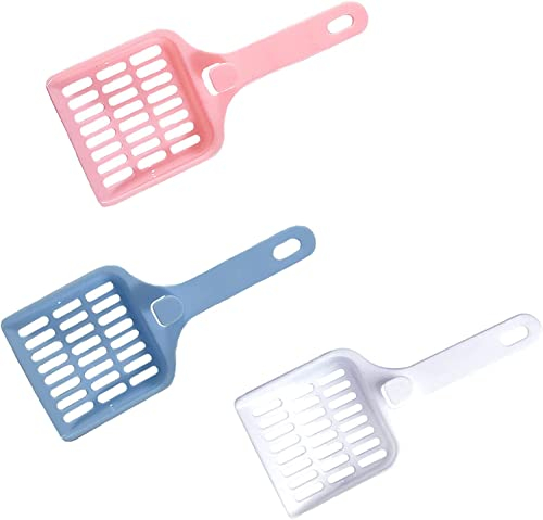 LATRAT 3 Pcs Kunststoff Katzenstreu Schaufel Streuschaufel Cat Litter Scoop Streu-Schaufel, für Reinigung Katzenklo Katzen Hunde Pooper Scooper