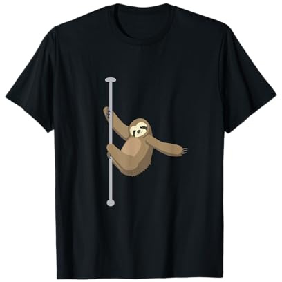 Pole Dancing Faultier Lustiges T-Shirt Pole Dance Geschenk T-Shirt