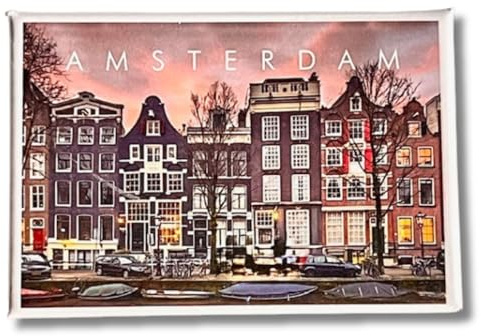 Amsterdam Magnet Amsterdam Souvenir -Stadtmotiv Niederlande Magnet Holland Geschenk Deko- Koelkastmagnet Calamita de frigorifero Iman de Nevera Aimant de refrigerateur Fridge Magnet