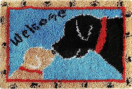 YOOTOM Knüpfteppich Zum Selber knüpfen, Knüpfsets Latch Hook Kit Selbst Knüpfen Set für Kinder und Erwachsene, Farbmuster vorbedruckt, DIY Latch Hook Rug Kits 60x40CM